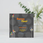 Filmboom Kinder vierde verjaardag Stippen Kaart (Staand voorkant)