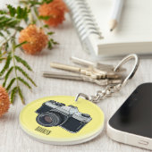 Filmcamera cartoonillustratie sleutelhanger (Voorkant Rechts)