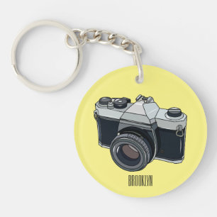 Filmcamera cartoonillustratie sleutelhanger
