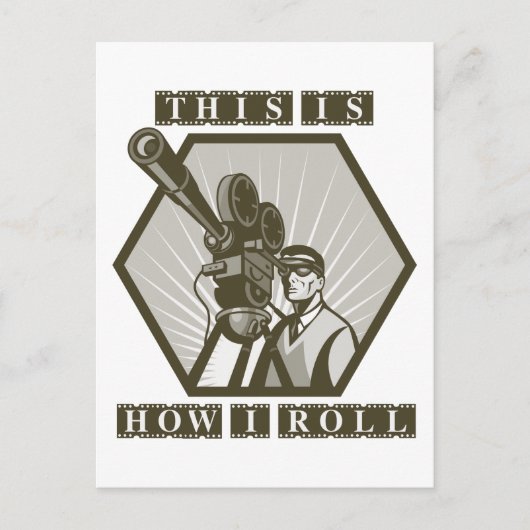 filmcamera regisseur briefkaart (Voorkant)