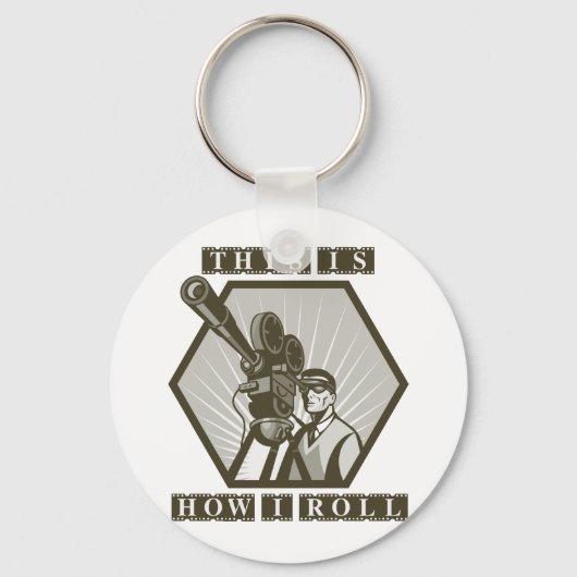 filmcamera regisseur sleutelhanger (Voorkant)