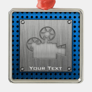 Filmcamera van geborsteld metaal metalen ornament