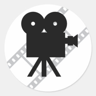 filmcamerapictogram ronde sticker