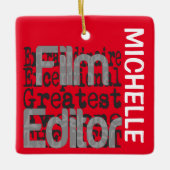 Filmeditor Extraordinaire CUSTOM Keramisch Ornament (Voorkant)
