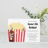 Filmfeest Evenement Popcorn & Soda Pop Invitation Kaart (Staand voorkant)