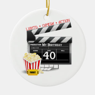 Filmfeest op 40e verjaardag keramisch ornament