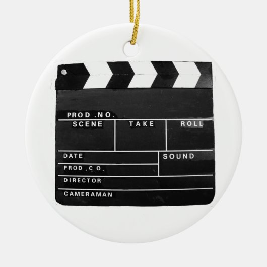 filmfilmmakers Clapper board-ontwerp Keramisch Ornament (Voorkant)