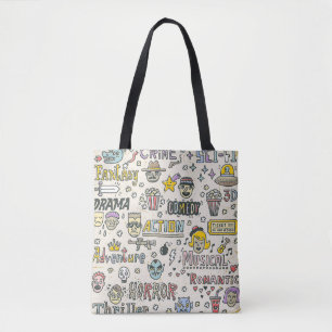 Filmgenres: TV-Shows Doodle Set Draagtas