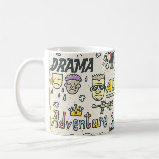 Filmgenres: TV-Shows Doodle Set Koffiemok
