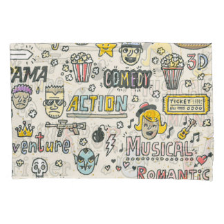 Filmgenres: TV-Shows Doodle Set Kussensloop
