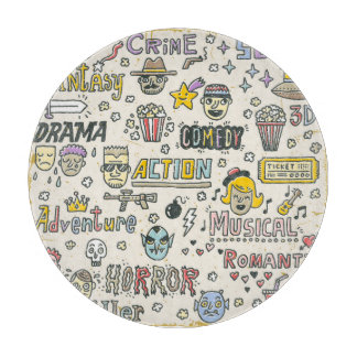 Filmgenres: TV-Shows Doodle Set Snijplank