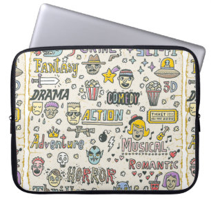 Filmgenres. TV-Shows, Serie Funny Doodle vintag Laptop Sleeve