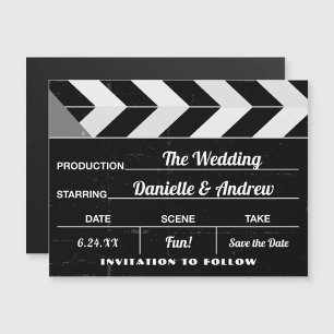 Filmkaartbord Zwart wit bruiloft Opslaan Datum