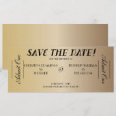 Filmkaartje Save the Date Aankondiging (Goud) (Voorkant / Achterkant)