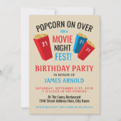 Filmliefest, Popcorn Box Birthday Party Kaart (Voorkant)