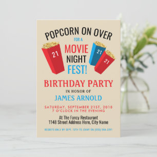 Filmliefest, Popcorn Box Birthday Party Kaart