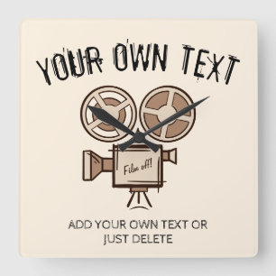 Filmmaker, filmproducent, regisseur, acteur. vierkante klok