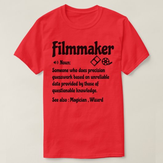 Filmmaker Funny Definition Filmmaker Funny SayingF T-shirt (Design voorkant)