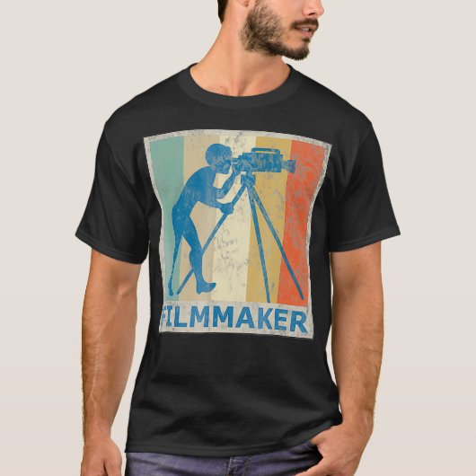  filmmaker met Retrostijl T-shirt (Voorkant)