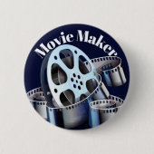 Filmmaker Zilver geplateerd Ketting Ronde Button 5,7 Cm (Voorkant)