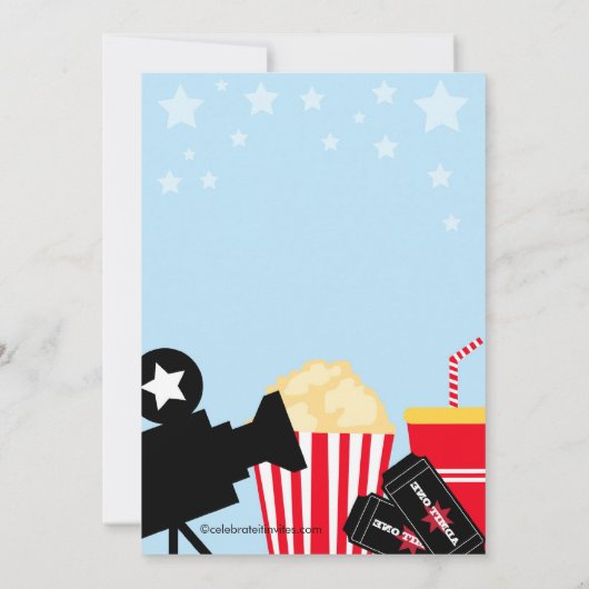 Filmnacht - Birthday Party Invitation Kaart (Achterkant)
