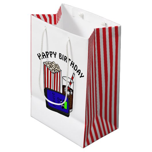 Filmnacht Birthday Party Medium Cadeauzakje (Voorkant Gekanteld)