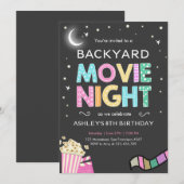 Filmnacht onder de uitnodiging van de sterretdag (Voorkant / Achterkant)