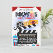 Filmnachtenverjaardagsuitnodiging. Kaart (Staand voorkant)