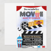 Filmnachtenverjaardagsuitnodiging. Kaart (Voorkant / Achterkant)