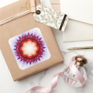 Filmomhulde ornament vierkante sticker