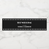 Filmpatroon uniek zwart waterfles etiket (Enkel label)