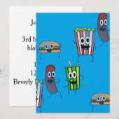 filmpopcorn-uitnodiging kaart (Voorkant / Achterkant)