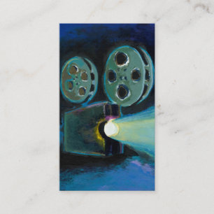 Filmprojector, kleurrijke expressieve kunst visitekaartje