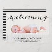 Filmpublicatie van whimsical Black Script Photo Bi Aankondiging (Voorkant / Achterkant)