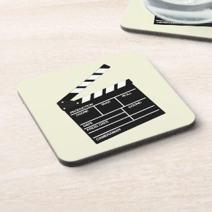 Filmregisseur Cinema Clapper Clapperboard Design Bier Onderzetter