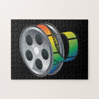 Filmrol met kleurrijke tape legpuzzel