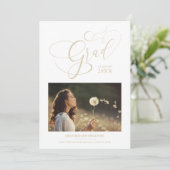 Films Chic Gold Modern Photo Afstuderen Kaart (Staand voorkant)