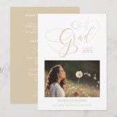 Films Chic Gold Modern Photo Afstuderen Kaart (Voorkant / Achterkant)