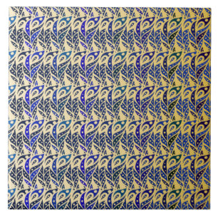 Filmspiegels voor goudblauw en goudveer tegeltje