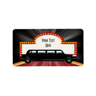 Filmster Limousine- en Marquee Adreslabels Etiket