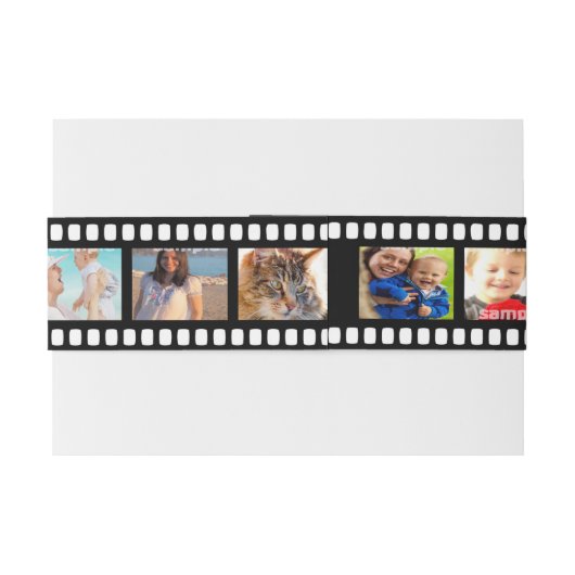 Filmstrip Aangepaste DIY 9 Afbeeldingen Uitnodigingen Wikkel (Achterkant Voorbeeld)