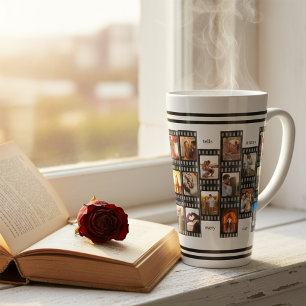 Filmstrip Fotocollage op maat 26-Foto Herinnering Latte Mok