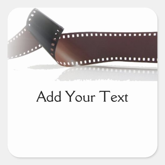 Filmstrip met reflectie op wit vierkante sticker (Voorkant)