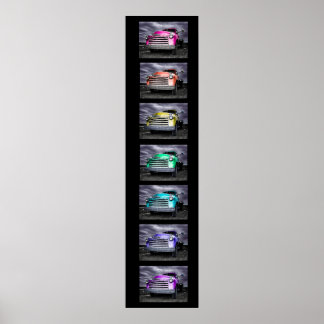 Filmstrip regenboog  chevy pick-up poster