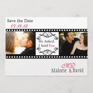 Filmstrip Sla de datumkaart op Save The Date