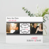 Filmstrip Sla de datumkaart op Save The Date (Staand voorkant)