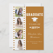 Filmstrip Vier foto collage Afstuderen | Orange Kaart (Voorkant)