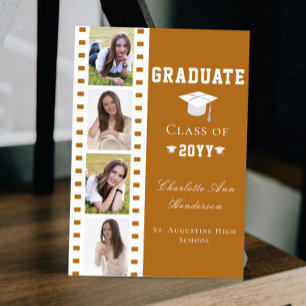 Filmstrip Vier foto collage Afstuderen Orange Kaart