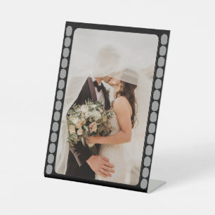 Filmstripfoto Reclamebord Met Voetstuk
