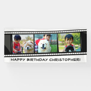 Filmstrips Foto van collage Mosaic Wall Art /Birth Spandoek